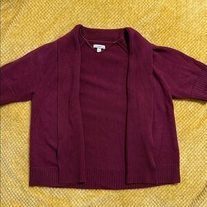 Maroon Short Sleeve Cardigan